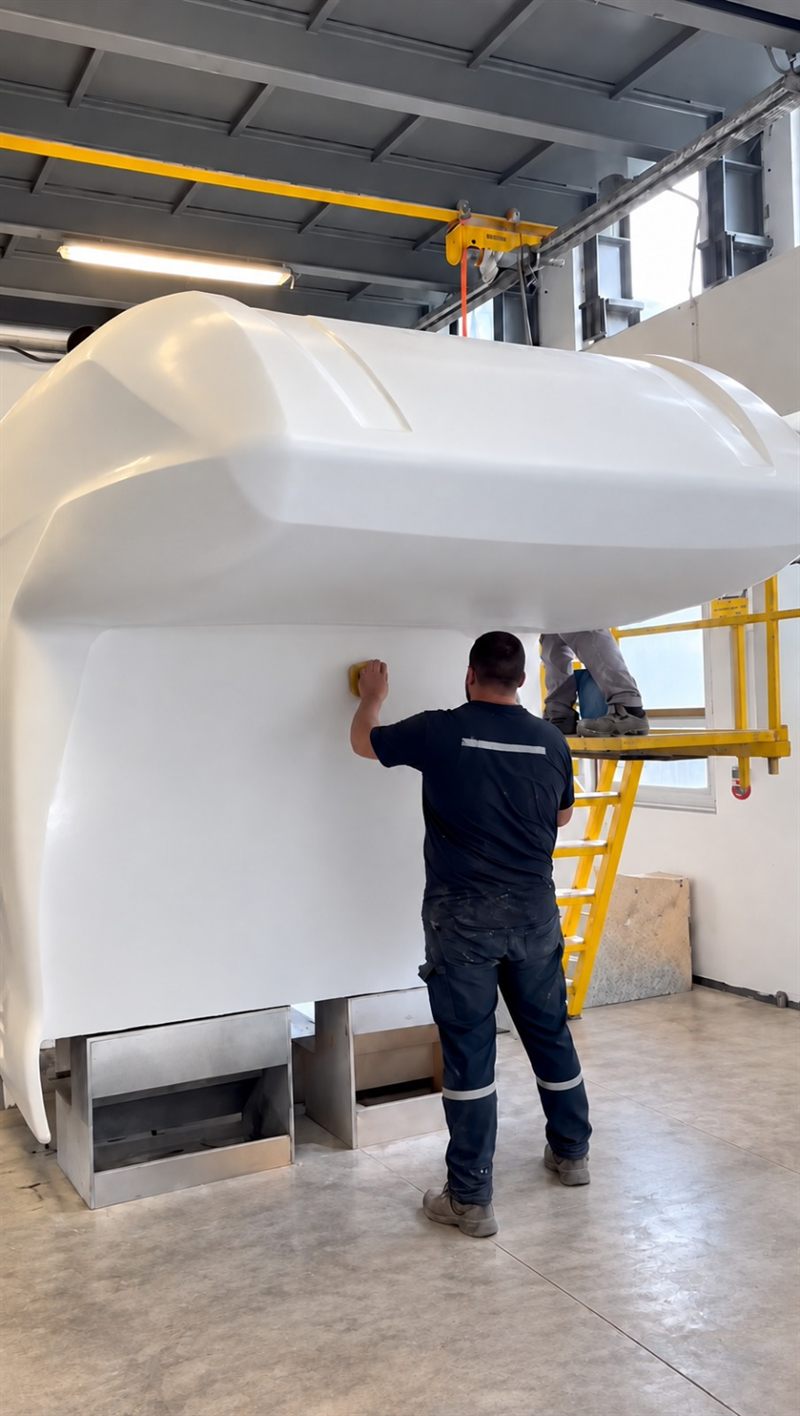Hotomobil fabrikasında monoblok gövde işçiliği